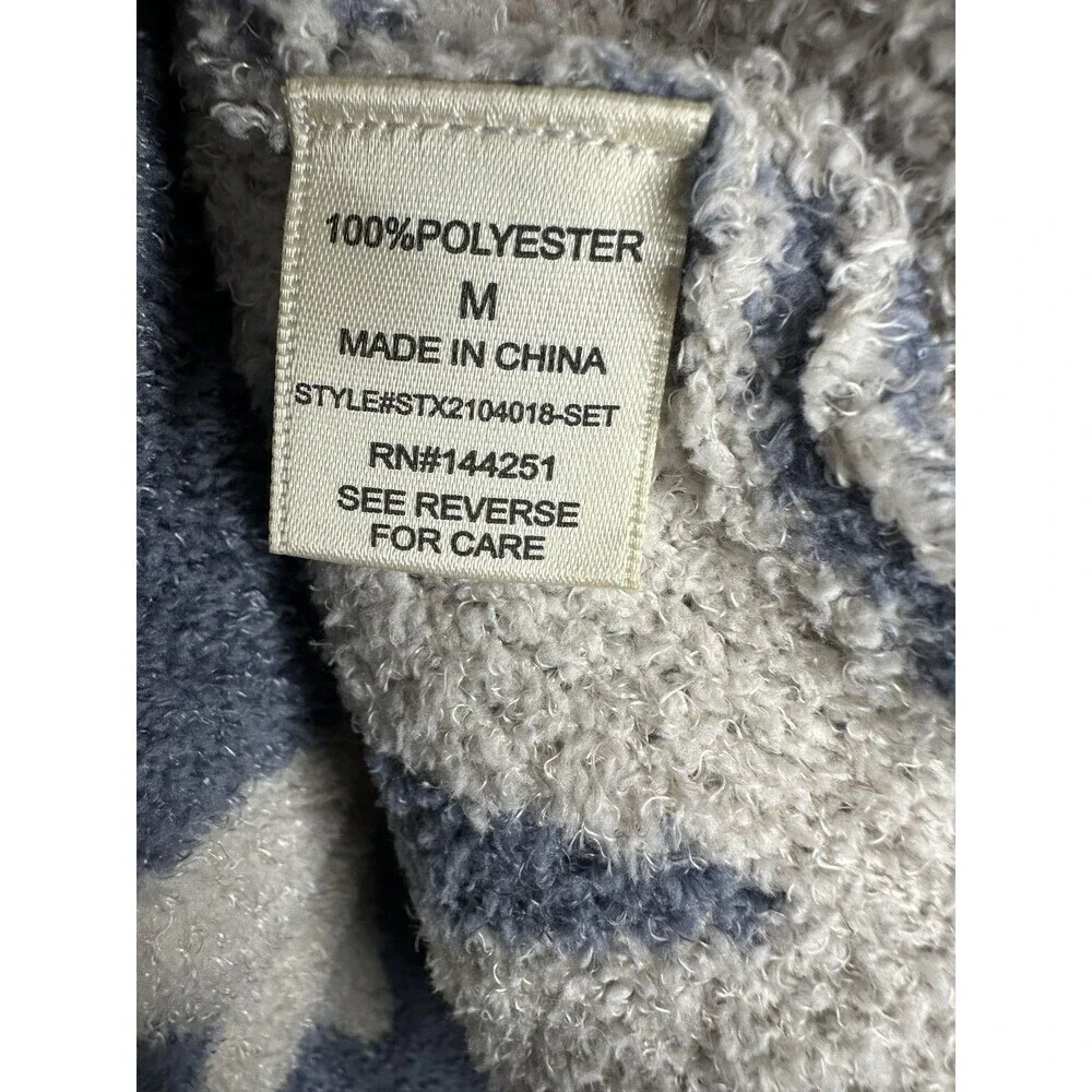 Sincerely Jules Sweater Womens Medium Blue White Star Print Fuzzy Knit Pullover - Picture 4 of 6